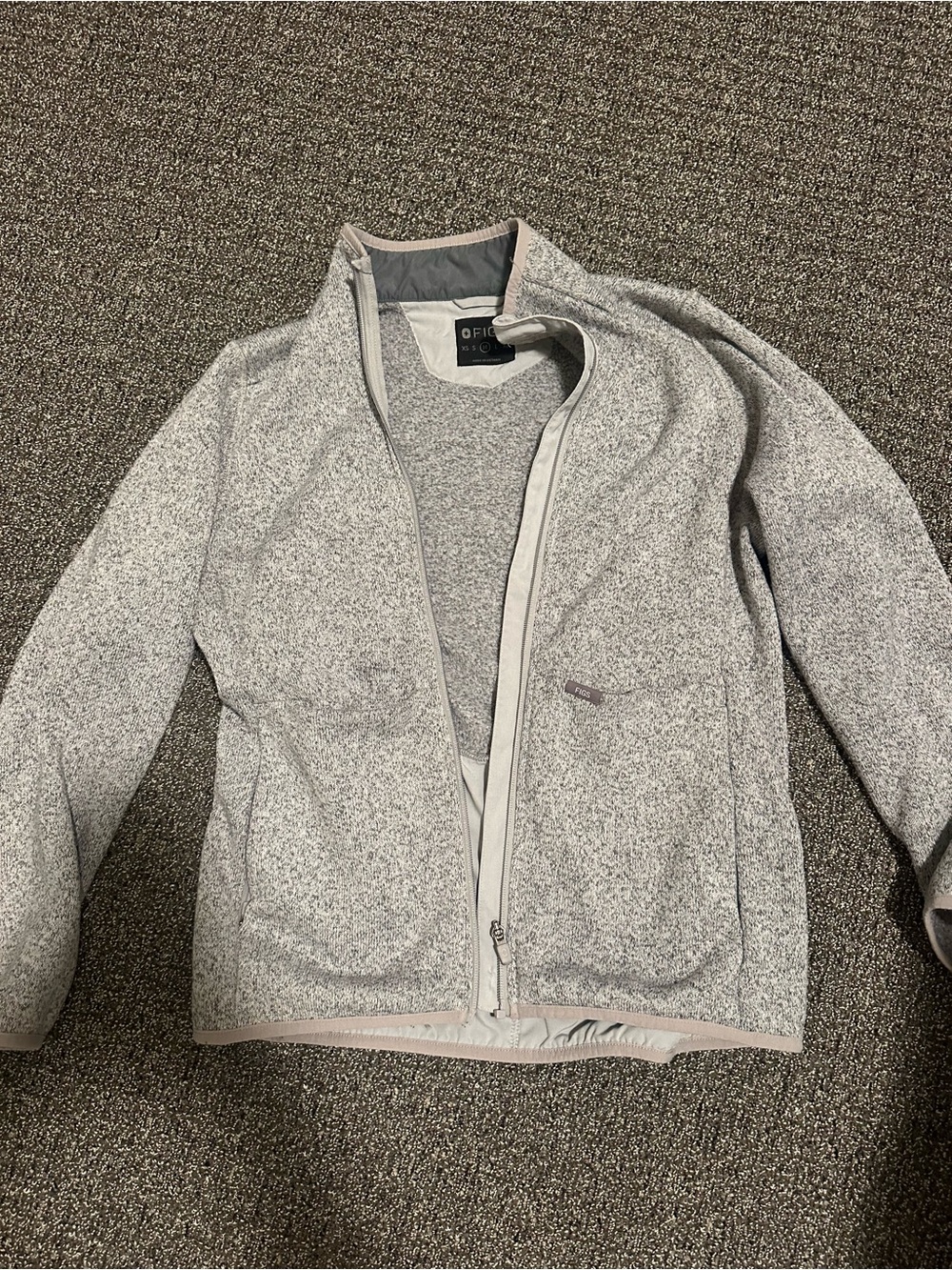 Figs Light Gray Women's Fleece Jacket